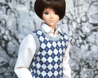 Smart Doll Guy Set aus Argyle Weste und Socken in Farb nach auswahl