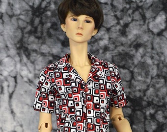 Short-sleeved travel shirts in choice of themes and colors to fit 70 cm Dollshe Pure and other slim 70 cm BJDs