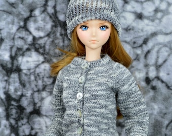 Hand knit sweater and  hat sets for Smart Doll