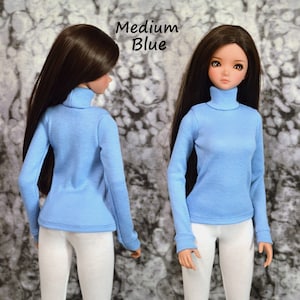 Selección de camisetas de cuello alto de punto de algodón para muñecas inteligentes, también se adapta a Dollfie Dream y BJD delgadas de escala 1/3