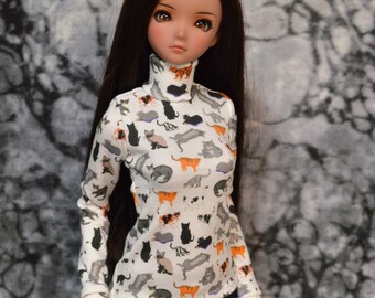 Organic Cotton Knit Turtleneck Top for Smart Doll, also fits Dollfie Dream and slim 1/3 BJDs
