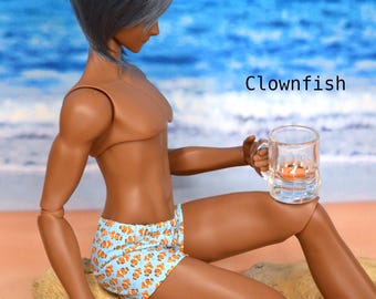 Smart Doll Guy Swim Trunks modeled by Gemini and Never Gonna Give You Up