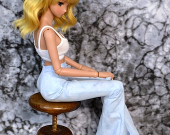 Bellbottom Pants with side zipper for Smart Doll in choice of fabrics and colors.
