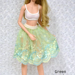Smart Doll Lace Skirts in many color and design choices Green and Ivory