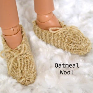 Smart Doll gals' and guys' Hand-Knit Slippers to match our Pajamas, or not. Will fit other SD scale BJDs also.