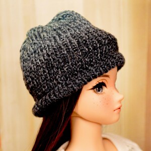 Smart Doll hand-knit Hats in color choices Blue-Gray Merino
