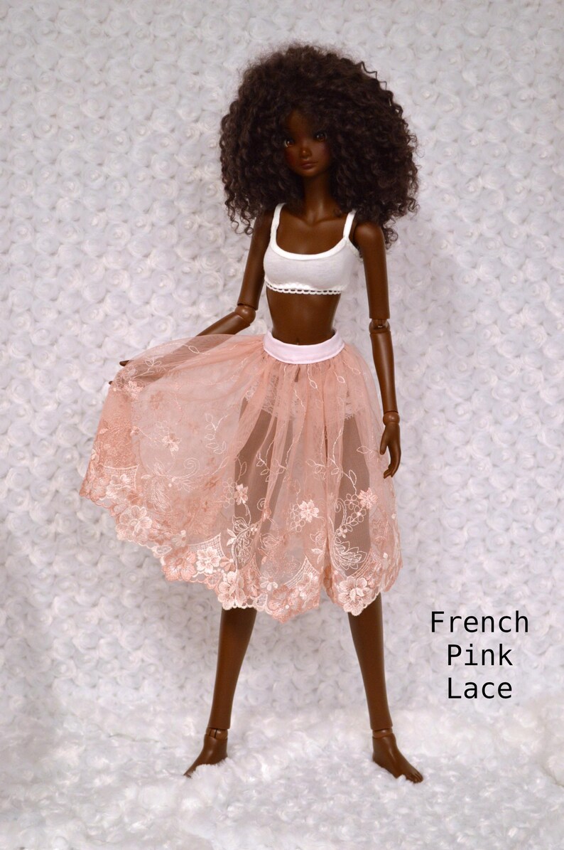 Smart Doll Lace Skirts in many color and design choices French Pink Lace