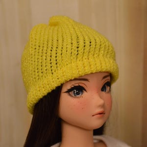 Smart Doll hand-knit Hats in color choices Yellow Wool