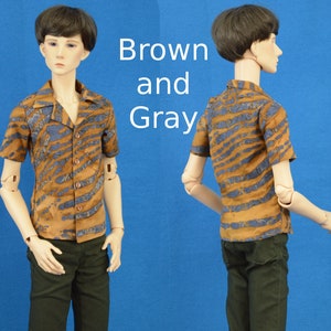 Short-sleeved shirts with working buttons in a variety of colors and patterns to fit slim 70 cm BJDs, Dollshe Pure, etc.