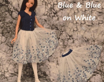 Lace Skirt and Knit Vest set for Smart Doll and slim 60cm BJDs