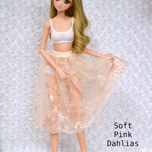 Smart Doll Lace Skirts in many color and design choices Soft Pink Dahlias