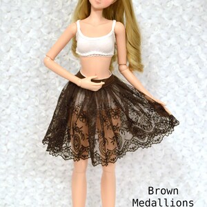 Smart Doll Lace Skirts in many color and design choices Brown Medallions