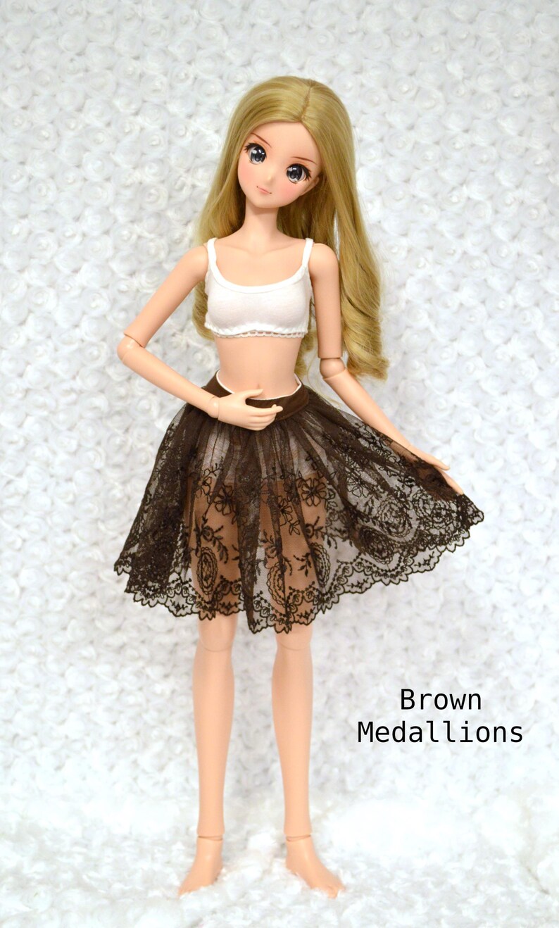 Smart Doll Lace Skirts in many color and design choices Brown Medallions