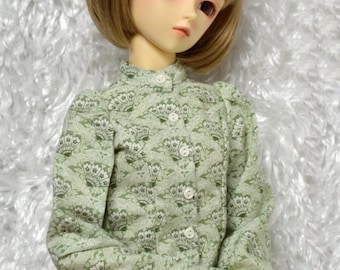 Long-sleeve blouses with Mandarin Collar in choice of colors and themes for 1/3 scale BJDs, modeled on Volks SD13 and Smart Doll