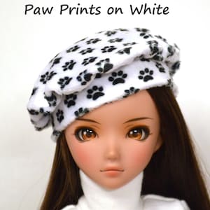 Fun Fur Beret Style Hats in pattern choices and modeled on MNF and Smart  Doll. See photos