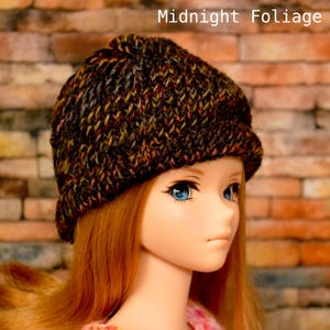 Smart Doll hand knit hat: choose from colors available Midnight Foliage