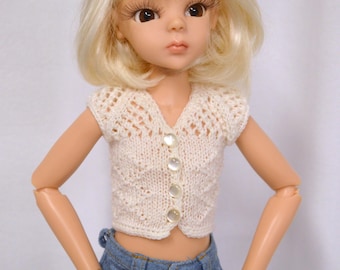 Hand Knit vests in a variety of colors and fibers for 46cm BJDs