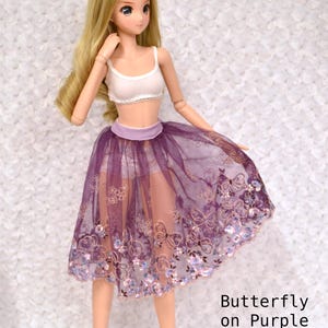 Smart Doll Lace Skirts in many color and design choices Butterfly on Purple