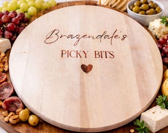 Personalised Lazy Susan | Picky Bits Board | Chopping board | Family Grazing