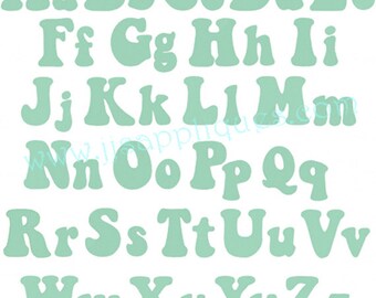 Instant Download - Embroidery Fonts - Keep On Truckin Letters, Capital sizes 3 inch, 2 inch, 1 inch and lower case 2-1/2, 1-3/4, 3/4 inch