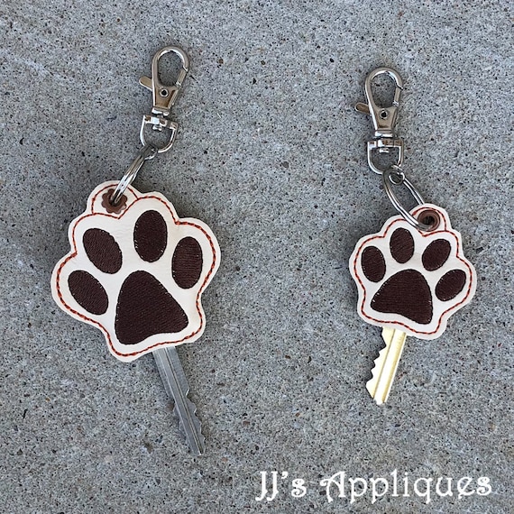 Car Key Cover House Key Cover - Dog Paw Key Topper ITH Designs - 4x4, 5x7 hoops with multiples - Instant Download