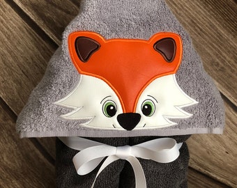 Fox Peeker  Hooded Towel In the Hoop applique  digital design 4x4, 5x7, 6x10 hoops - Instant Download