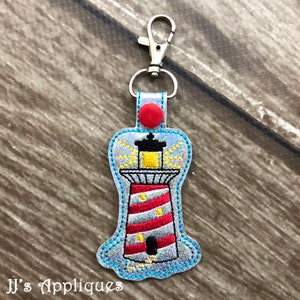 Instant Download - ITH Lighthouse Key Fob Design - Embroidery Feltie Key Fob - 4x4, 5x7 hoops