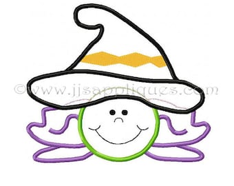 Instant Download - Halloween Designs Witch Design Embroidery Applique - Happy Witch Head 4x4, 5x7, 6x10 hoop sizes