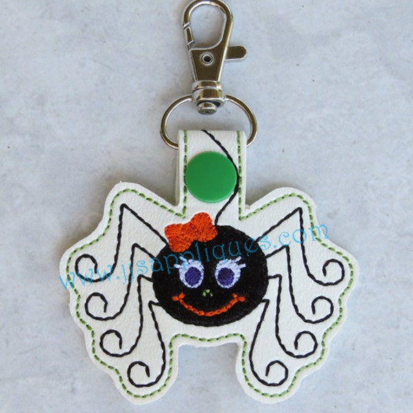 Instant Download - ITH Snap On Spider2 Key Fob Design - Embroidery Fill Snap on Feltie Key Fob - 4x4, 5x7 hoops