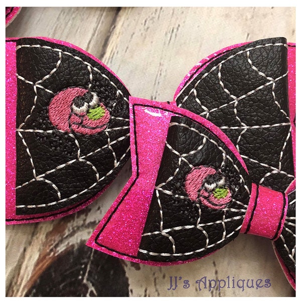 ITH Spiderweb Bow with 2 Loop Options Embroidery Design - 2 sizes with multiple designs in 4x4, 5x7 hoop sizes - Instant Download