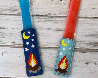 Freezer Pop Holder - Camp Fire - 4 inch, 5 inch with multiple designs in 5x7, 6x10 hoops - Instant Download
