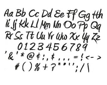 Amienne Machine Embroidery Font: Letters, Numbers, Symbols - Digital Download