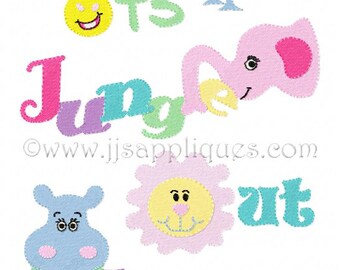 Instant Download - Zoo Animal Designs Jungle Animals Embroidery Design - It's A Jungle Out There 4x4, 5x7, 6x10 hoops