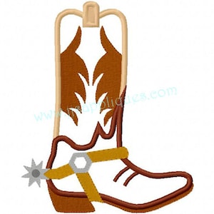 Cowboy Boot Western Embroidery Applique Design - 4x4, 5x7, 6x10 hoop sizes - Instant Download
