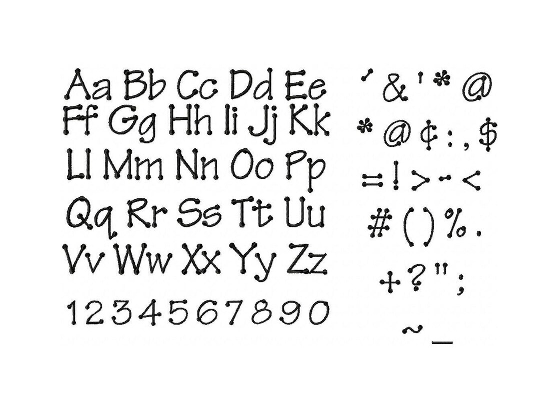 Instant Download - Fonts - Embroidery Font Designs - Tinkertoy Font ...