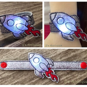 ITH Snap On Blitzende Rakete Armband Stickdatei - Erwachsene Kinder Kleinkind Größen - 6x10, 5x7 Hoops mit einem Vielfachen - Instant Download