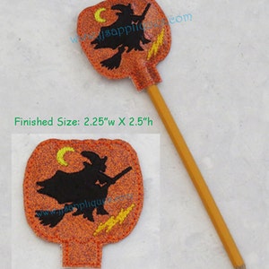 Instant Download - ITH Halloween Night WitchPencil Topper Feltie Designs - 4x4, 5x7 hoops