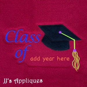 Blanket Saying - &quot;Class of&quot; Blanket - 5x7, 6x10, 8x12 hoop sizes - Instant Download