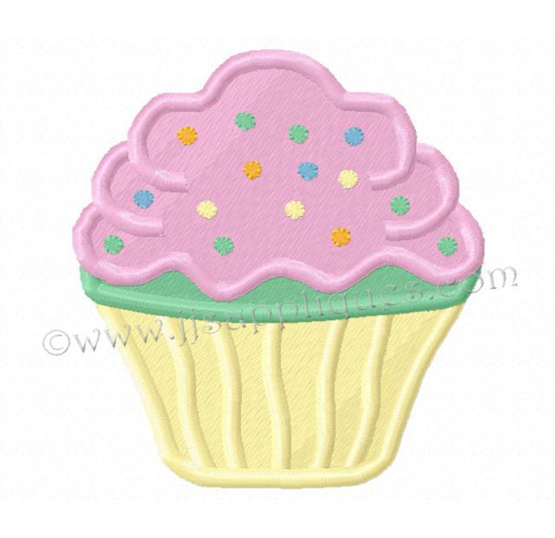 Instant Download Cupcake Embroidery Designs Birthday Embroidery Designs Cupcake Fill Embroidery for a 4x4 hoop image 1