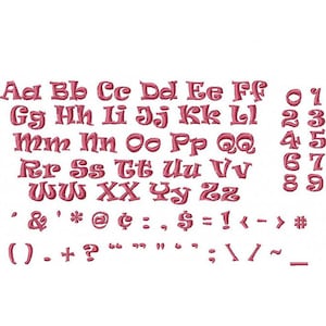 Instant Download - Embroidery Fonts - Fill Font Designs - Ravie Font Letters, Numbers, Symbols 2 inch, 1 inch, 3/4 inch, 1/2 inch sizes