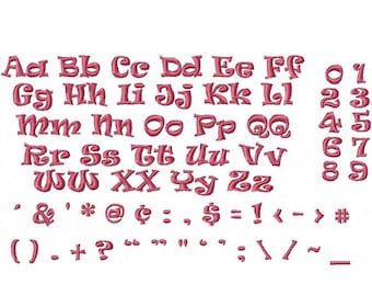 Instant Download - Embroidery Fonts - Fill Font Designs - Ravie Font Letters, Numbers, Symbols 2 inch, 1 inch, 3/4 inch, 1/2 inch sizes