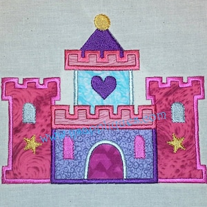 Princess Designs - Princess Castle Embroidery Applique  Design - Princess Castle 4x4, 5x7, 6x10 hoops - Instant Download