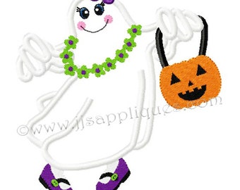 Instant Download - Halloween Embroidery Designs Ghost Design Embroidery Applique - Ghost Girl2  4x4, 5x7, 6x10 hoops
