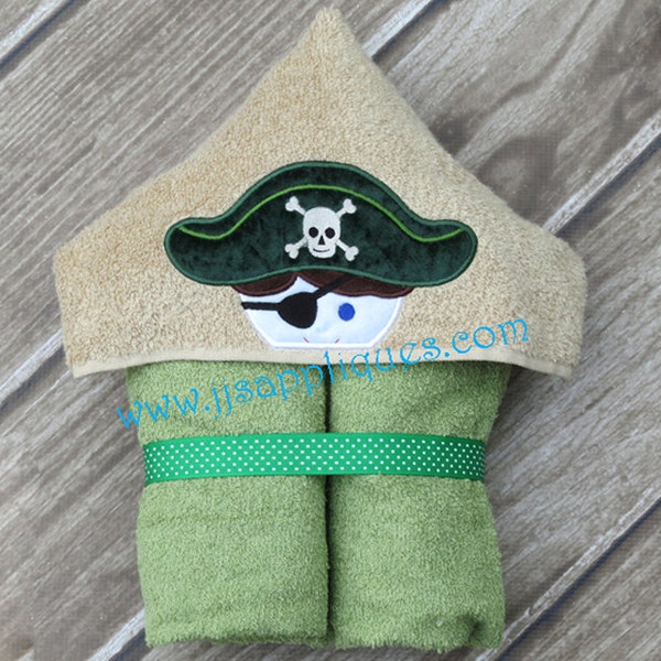 Pirate Peeker  Hooded Towel In the Hoop applique  digital design 4x4, 5x7, 6x10 hoops - Instant Download