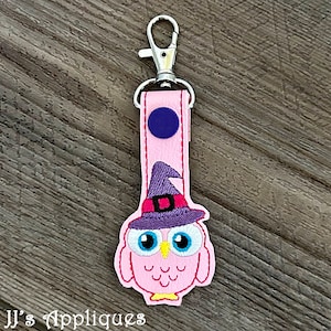 ITH Witch Hat Owl Key Fob Design - Owl Snap On Key Fob - 4x4 hoop, 5x7 & 6x10 hoops with multiple designs - Instant Download