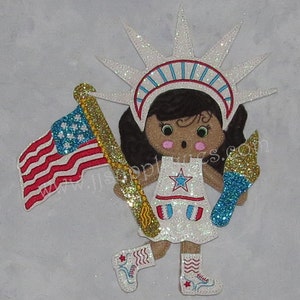 4th of July ITH Felt Doll Emily with 4th of July Attire and Accessories, Set of 6 designs - 4x4,  5x7 and 6x10 hoops - Instant Download