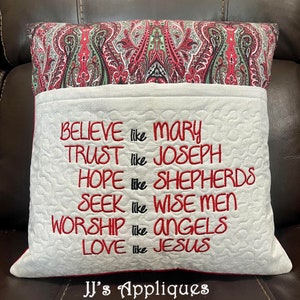 Believe Love Jesus - Diseño de bordado cristiano - Dicho espiritual 4x4, 5x7, 6x10 aros tamaño aro - Descarga instantánea