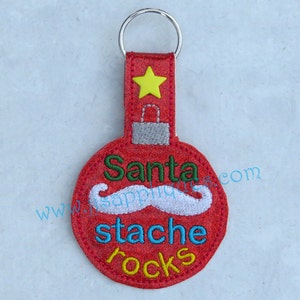 Descarga instantánea - Diseño de llavero de bastón de caramelo ITH Raising Cane - Llavero navideño de fieltro bordado - Aros de 4x4, 5x7