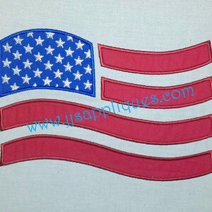 Flag 4th of July American Flag Embroidery Applique Design 4x4, 5x7, 6x10 hoop sizes - Instant Download