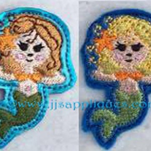 Mermaid Feltie Clippie Embroidery Outline Design sizes: 2 inch, 1.75 inch 1.5 inch with multiples, 4x4, 5x7 hoops - Instant Download